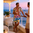 thumbnail image 6 of Justay Story Mens Swim Trunks 9" with 2 in 1 Compression Breathable Liner Zipper Pockets Quick Dry Swim Bathing Suit Summer Beach Hawaiian Shorts, Size S-2XL, 6 of 8