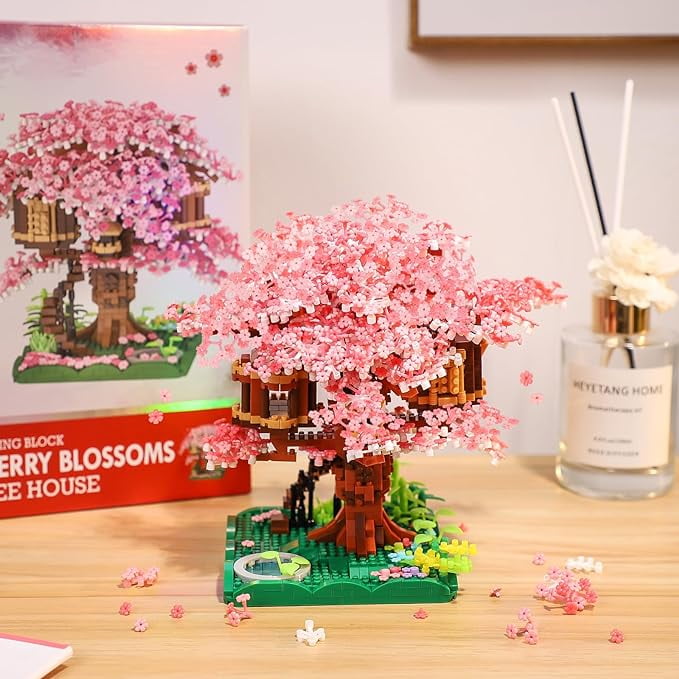 Big Mini Cherry ぬいぐるみ 3個セット Amazon.com: EasyAgo Mini Bricks Cherry Blossom Tree Building Set
