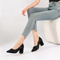 thumbnail image 6 of Ecetana Women's Chunky Heel Pumps Pointed Toe Bow Knot Heel Dress Shoes for Wedding Party Daily, 6 of 6