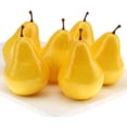 thumbnail image 2 of 6 PCS Fake Pear Artificial Faux Fruits Model Lifelike Yellow Pear Home Kitchen Fall Party Decoration Fruit Bowls Desk Ornament, 2 of 3