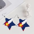 thumbnail image 5 of Leather Earrings Colorado Snow Mountain Decorative Star Faux Leather Earring Lightweight Dangle Drop Earrings For Women, 5 of 6