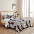 thumbnail image 5 of Quilts Full Size Bedding Set, Gray Christmas Lightweight Quilted Comforter, Xmas Trees Snowflakes Winter Rustic Soft Reversible Bedspread Coverlet with Pillow Covers for All Season, 78" x 90", 5 of 9