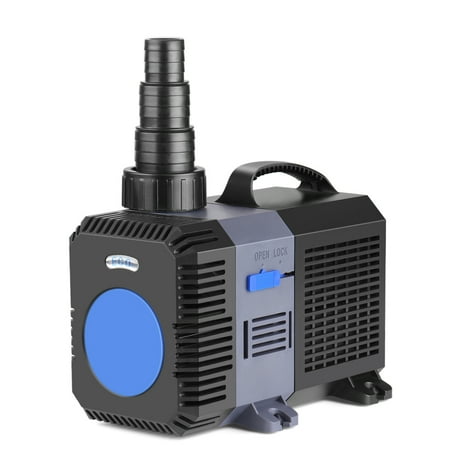 Koi Fish Water Fountain Pond Pump Submersible (2650GPH) Frequency Inline Aquarium Fountain Waterfall Koi Fish Salt Fresh Water Filter with Set of Outlet Adapter ()