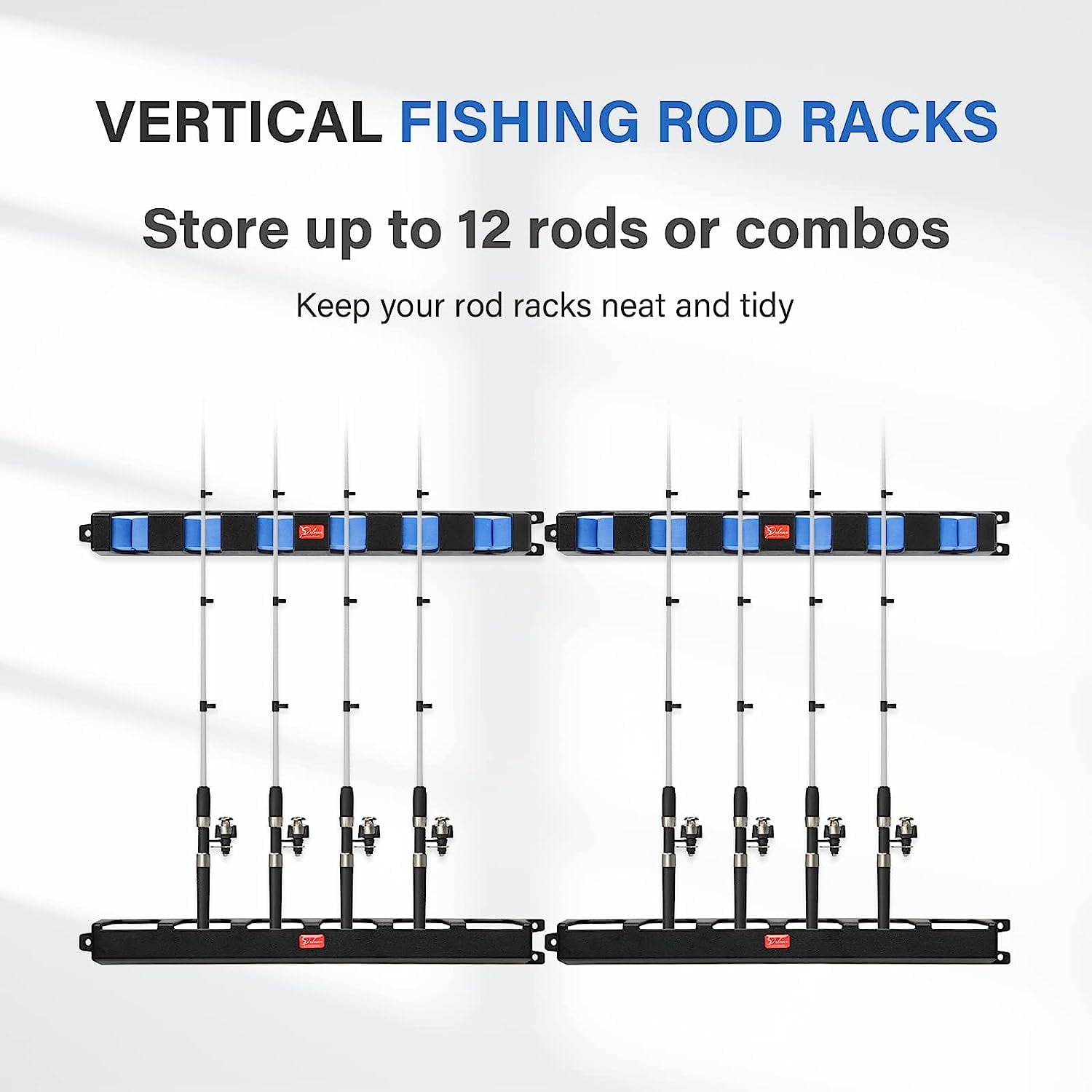  Simple Deluxe Horizontal Fishing Rod Holders Wall-Mounted – Fishing  Rod Racks Great Fishing Pole Holder for Garage and Boat, Simple Deluxe Fishing  Rod Rack Holds Up to 6 Rods, 13.6 Red