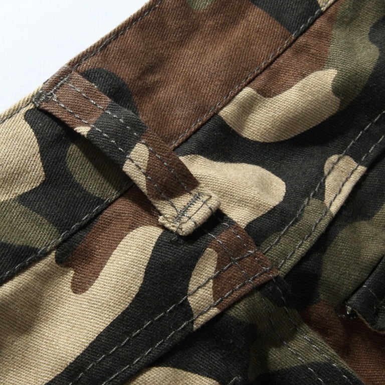 Ecqkame Men's Cotton Multi-Pockets Work Pants Zipper Botton