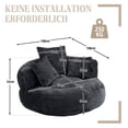 thumbnail image 2 of Villeston Oversized Bean Bag Chair for Adults & Kids, Chenille Lazy Bean Bag Sofa with Wrap-Around Backrest & Pillows for Bedroom, Living Room, Playroom,Black, 2 of 9