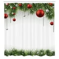 thumbnail image 4 of Christmas Shower Curtain, Classical Christmas Ornaments and Baubles Coniferous Pine Tree Twig Tinsel Print, Fabric Bathroom Set with Hooks, 69W X 84L Inches Extra Long, Green Red, by Ambesonne, 4 of 4