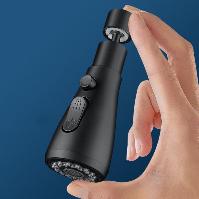 Pulverizador de fregadero de cocina Grifo de 360 grados, Boquilla de grifo de cocina de 3 modos con aireador, Cabezal giratorio de grifo mezclador de fregadero de cocina, Adaptador de grifo ajustable universal (negro) Dontodent Kuyhfg Sin marca