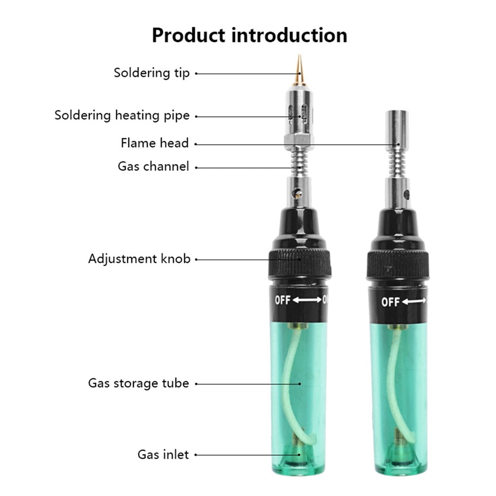 14 In1 Portable Soldering Iron Kit 1300 Butane Welding Pen Burner Blow Torch Gas Welding Soldering Iron Butane Tip Tool ,Internally Heated