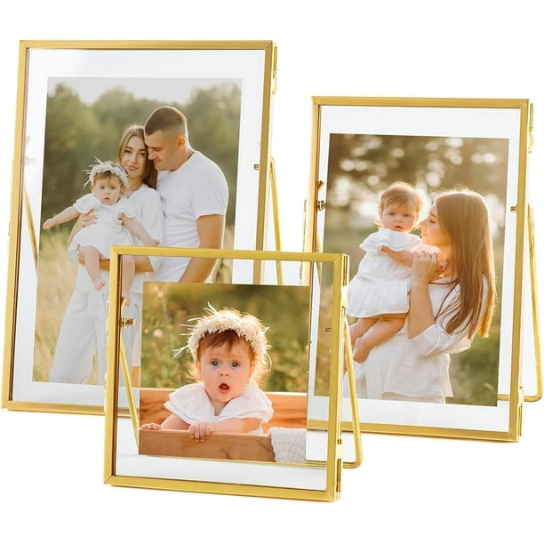 Set de 3 Marcos para Fotos Bluelander Dorado