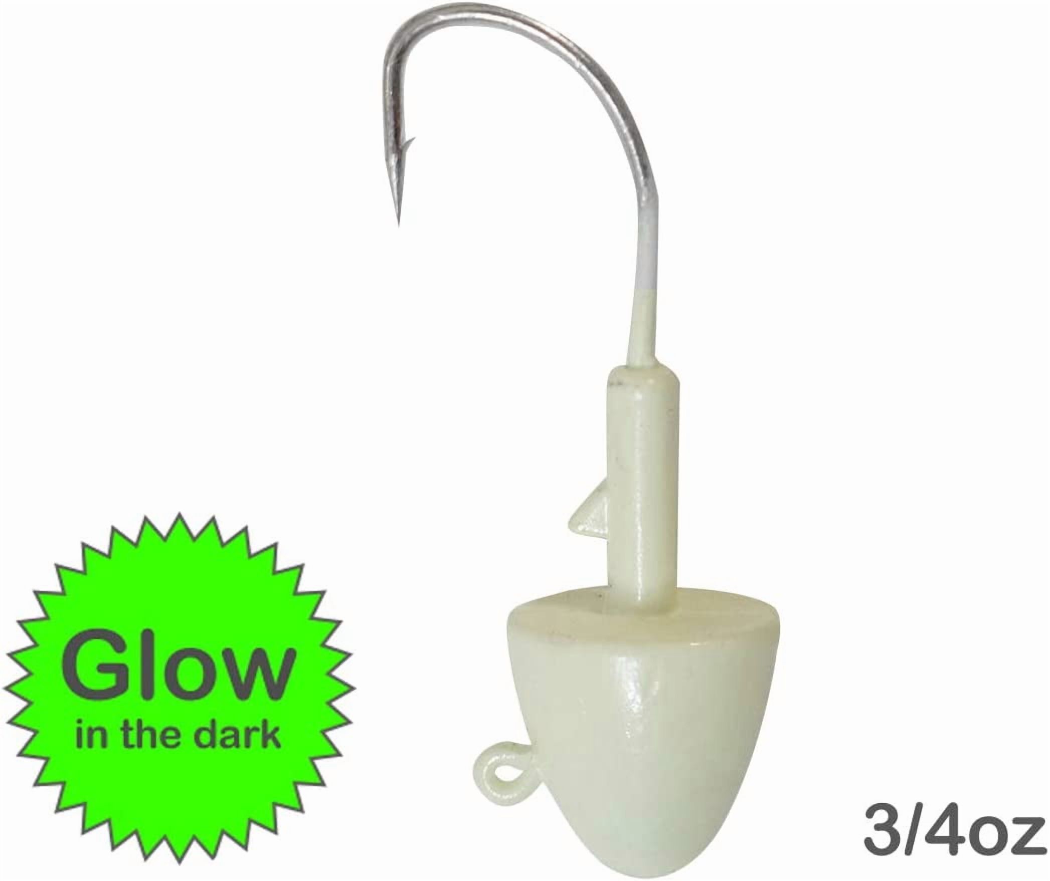 9pcs Fish WOW!® 3/4oz Shad Jighead Glow Bullet Jig Heads - Glow in The Dark