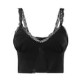thumbnail image 2 of Playeras,Blusas y Tops,Ropa para Mujer Túnica camisetas sin mangas para las mujeres Top corto de encaje para mujer, camisola transparente sexy, camisola de retazos sin mangas (Black, L), 2 of 6