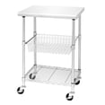 thumbnail image 1 of Seville Classics Stainless-Steel Professional Kitchen Work Table Cart Utility NSF-Certified Storage, 24" W x 20" D x 36" H, Chrome, 1 of 5