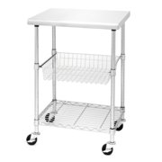 seville classics stainless-steel nsf-certified professional kitchen work table cart, 24" w x 20" d x 36" h, 2 ft