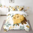 thumbnail image 3 of Homewish Chic Rose Floral Bedding Comforter Set 7pcs, White Yellow Watercolor Art Queen Bedding Sets, Retro French Style Reversible Queen Sheet Sets, Ultra Soft Bedroom Decor, 3 of 8