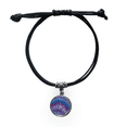 thumbnail image 1 of Bracelet Motif Microcosque Science Cell Bracelet en Corde de Cuir Bijou Noir, 1 of 3