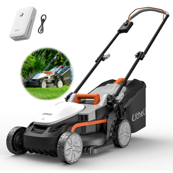 Litheli Cordless Lawn Mower, U20 Series 20V Electric Lawn Mowers, 13 Inch, Adjustment Heights, Light Weight, With 4.0Ah Portable Battery, for Garden/Yard/Farm