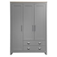 thumbnail image 6 of Kadyn 3 Door Armoire Wardrobe Closet with 2 Drawers, 67" Large Wardrobe Armoire with Silver Handle, Modern Wooden Armoire Storage with Hanging Rod for Bedroom, Gray, 6 of 9