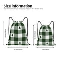 thumbnail image 4 of Bingfone Green White Lumberjack Plaid Drawstrings Backpacks Bags For Men Women Gym Drawstrings Bag, 4 of 9