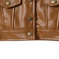 thumbnail image 3 of Manteau d'Automne pour Bébés Filles, Col Rabattu, Manches Longues Bouffantes, Poches à Boutons, Veste, Hauts 2-7T, 3 of 7