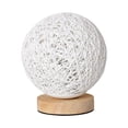 thumbnail image 2 of Lámpara Lámpara de mesa de madera Bola de ratán USB Dormitorio Sala de estar Luces de noche junto a la cama Ndcxsfigh Nuevos Originales, 2 of 9