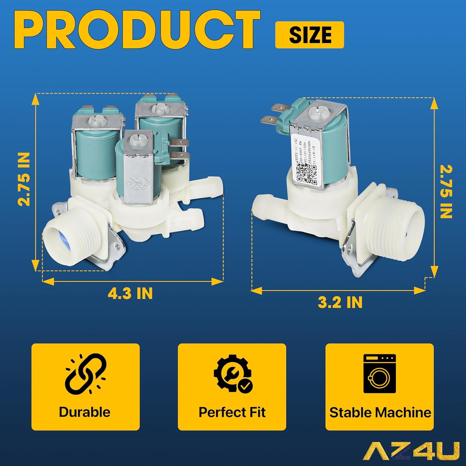 AZ4U For Washer Water Inlet Valve LG 5220FR2075L And Hot 5220FR2006H Replaces 5220FR2006L 5220FR2006Q 5221ER1003A 5221ER1003C 5221ER1003D For 5220fr2075l LG washer water inlet valves, Kenmore Washer