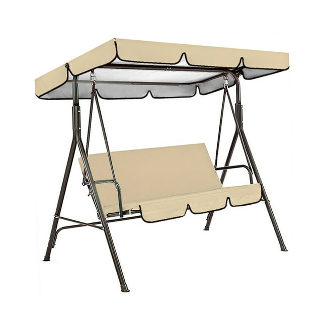 Housse de Siège Supérieure pour Chaise Balançoire Imperméable, Pare-Soleil de Porche, Auvent d'Ombre Solaire pour Patio, Extérieur, Jardin, Hamac de Porche, Anti-Poussière, Beige