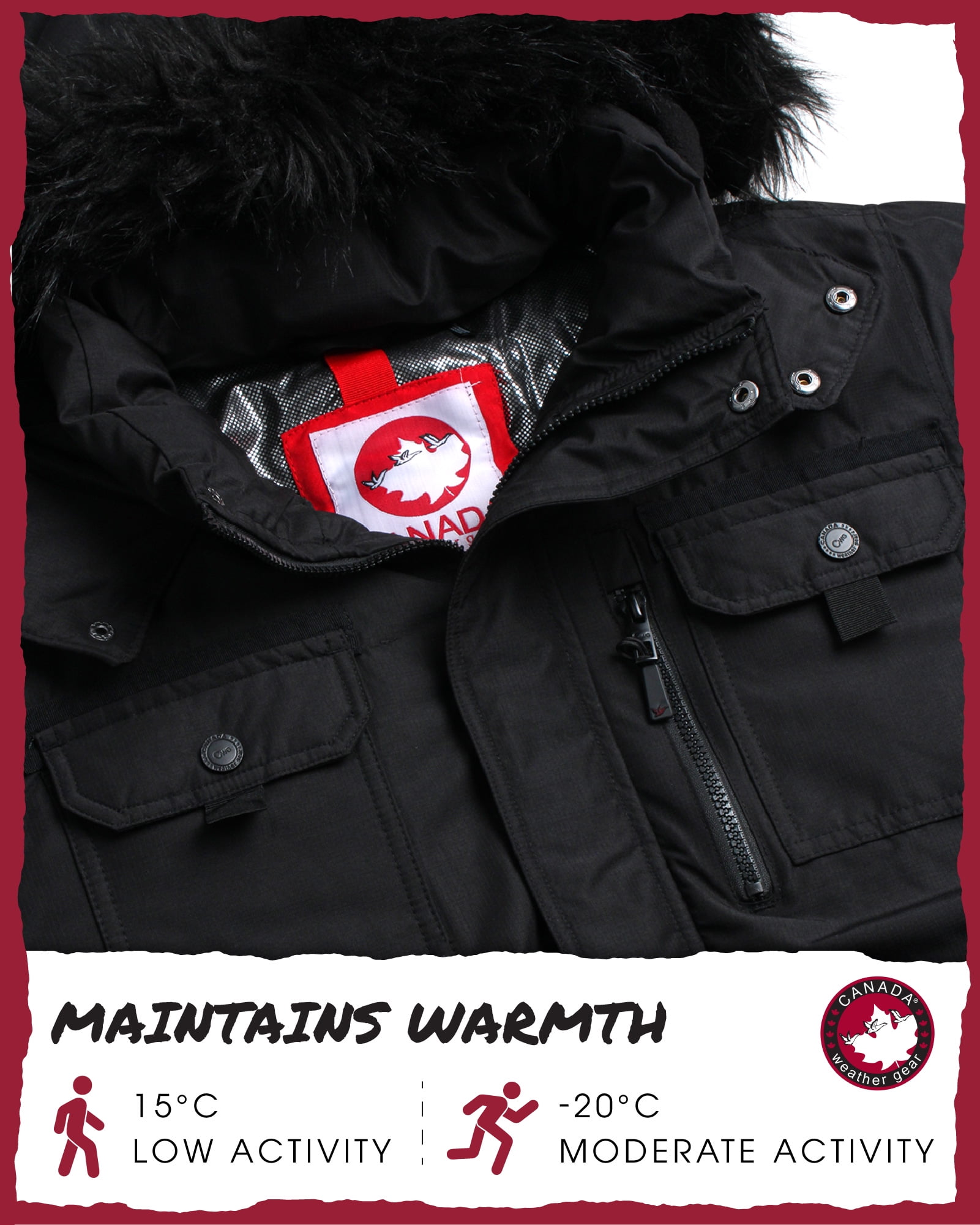 CANADA WEATHER GEAR Men's Parka Jacket - Heavyweight Ripstop Therma Foil Puffer Coat (M-5X)