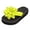 Yellow, variant on Women's Lightweight Floral Flip Flops Elegant Appliques Platform Beach Sandals Summer Slip On Flats Dress Slide Shoes Brown Size9.5