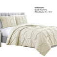 thumbnail image 2 of The Urban Port BM222938 Skien Microfiber Duvet Set with Geometric Stitching, Cream - Queen Size - 3 Piece, 2 of 2