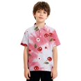 thumbnail image 3 of Hearthz Boys School Uniform Polo Shirts Cherry Floral Printed Short Sleeve Preppy Shirts for Girls Lapel Collar Trendy Clothes for Teen Girls School Uniform 3-4Y, 3 of 4
