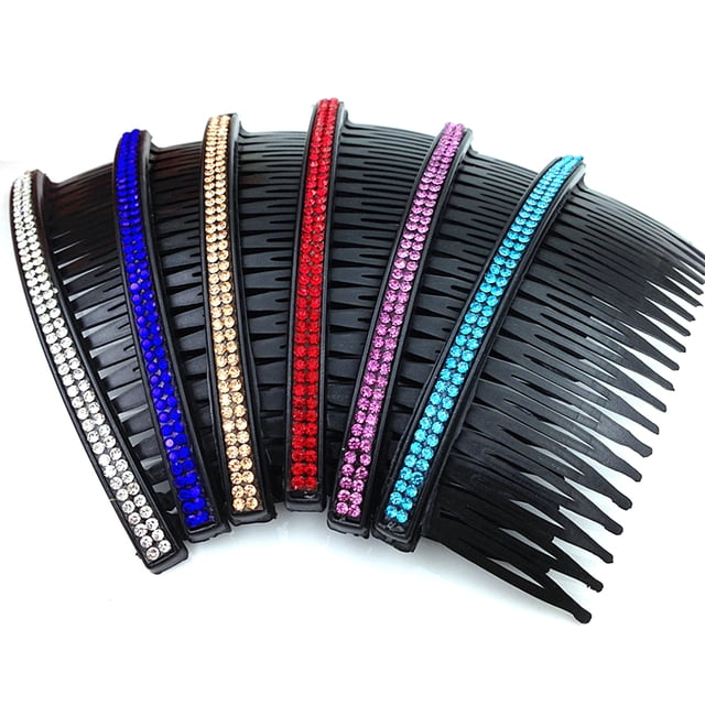 Shisuyan 5Pcs Hair Comb 20 Teeth Rhinestone Comb Pin Clip Bridal Hair Combs Accessory for Women Girls (Random Color)