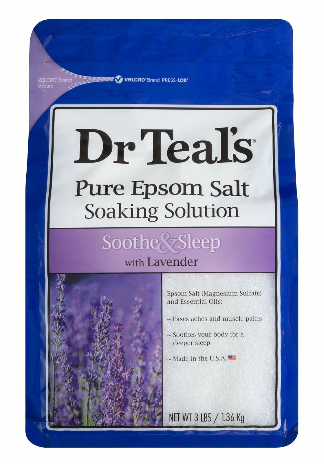 Dr Teal's Pure Epsom Salt Soaking Solution, Soothe & Sleep with Lavender 48 oz (Pack of 2)