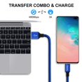 thumbnail image 3 of Cable de carga con conectores USB-A a USB-C de 3 pies, 2 unidades, azul, 3 of 7
