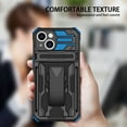 thumbnail image 6 of Nalacover Rugged Case for iPhone 15 - with Removable Belt Clip Hidden Kickstand Heavy Duty Cover, Military Grade Hybrid PC + TPU Heat Dissipation Shockproof Anti-Fall Case - Blue, 6 of 11