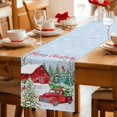 thumbnail image 5 of Christmas Red Truck Table Runner 120 Inches Long Farmhouse Dress Scarves, Winter Cardinal Xmas Tree Dining Tablerunner for Coffee Table/Kitchen Island/Party Décor, 13" x 120", 5 of 8