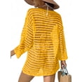 thumbnail image 2 of Anygrew Women's Crochet Swimsuit Cover Up Long Sleeve Knit Beach Dress See Through Hollow Out Bathing Suit Coverups for Summer Vacation, 2 of 7
