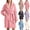 Blue, variant on Women's Cable Knit Robes Long Sleeeve Textured Fleece Shawl Collar Pajamas Casual Soft Warm Winter Sleepwear Robe with Tie Belt and Pockets