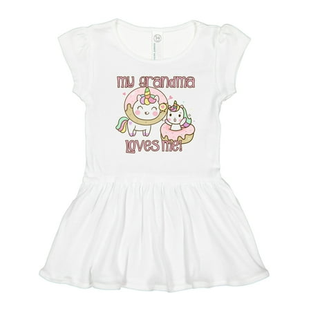 

Inktastic My Grandma Loves Me Unicorns Gift Toddler Girl Dress