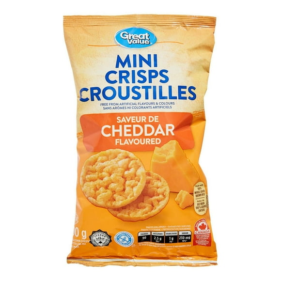 Great Value Cheddar Flavoured Mini Crisps, 100 g