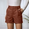 thumbnail image 2 of WAYUTE Womens Shorts High Waist Leather Dress Shorts for Casual Or formal Wear with Zipper Fly and Pockets for Spring and Summer, 2 of 5