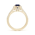 thumbnail image 2 of ANGARA Natural Claw-Set Oval 1.55 ct Blue Sapphire Split Shank Halo Ring in 14K Yellow Gold for Women (Size-8x6mm) | September Birthstone, Anniversary, Jewelry Gift for Women | Natural Sapphire Ring, 2 of 9