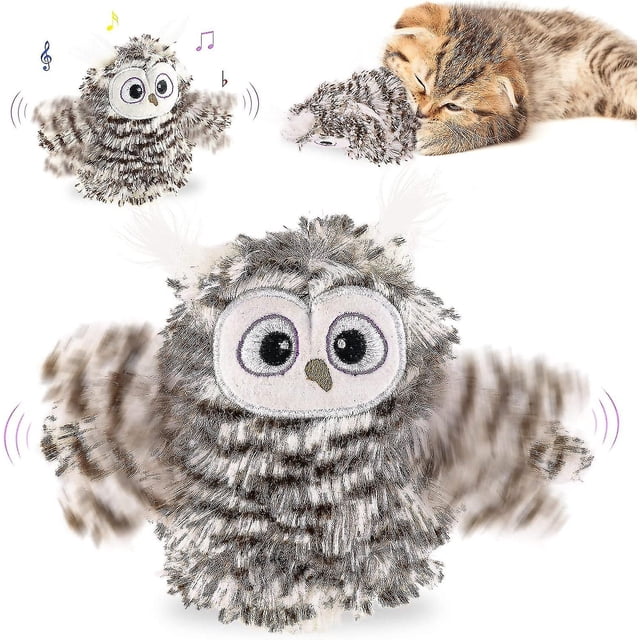 Juguetes interactivos con alas de búho LIUXGMXG juguete recargable con sonido de pájaro 3 modos de vibración