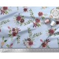 thumbnail image 3 of Soimoi Blue Cotton Duck Fabric Leaves & Faith Rose Floral Printed Fabric 1 Yard 58 Inch Wide, 3 of 3