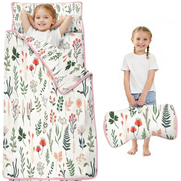 Pioneer Flower Floral Print Pattern Toddler Nap Mats for Kids Preschool,Sleeping Mat Bag or Kids,Toddler Sleeping Bag,Toddler Nap Mat or Daycare
