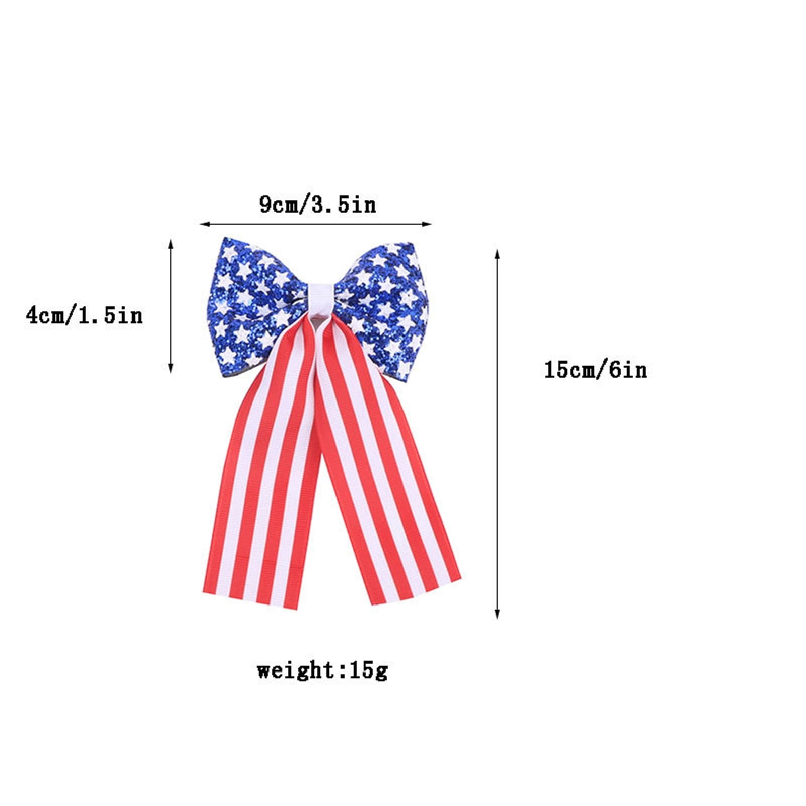 Patriotic Cheerleader Ponytail Holder for Girls, Red White Blue Cheer Bow Hair Ties. Durable Leather Metal 2026 Party Supply,6PC