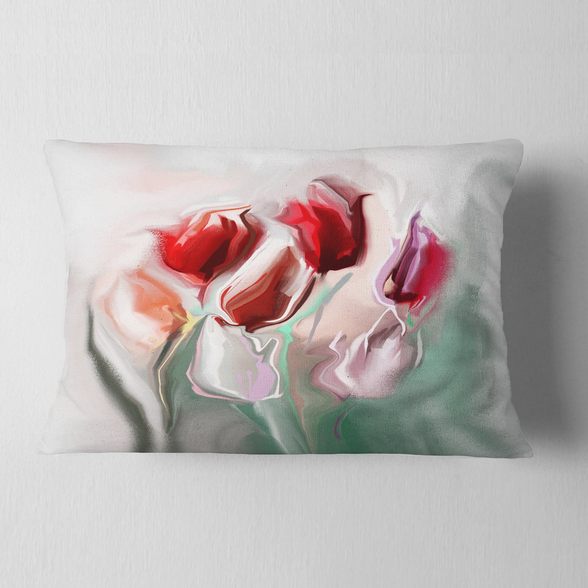 Designart Floral Watercolor Illustration - Animal Throw Pillow - 12x20