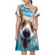 thumbnail image 1 of Balery Sea Swimming Corgi Vestidos sueltos de manga corta para mujer, vestidos de verano 2025, vestidos casuales de corte A con vuelo., 1 of 6