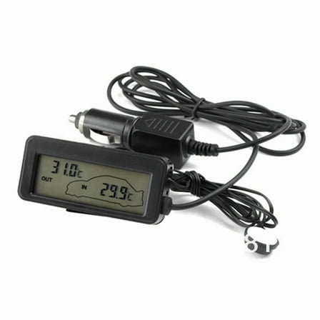 1 * Car Inside Outside Thermometer-Black