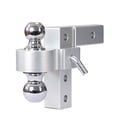 thumbnail image 1 of Aluminum 4 Levels Adjustable 6" Trailer Raise Drop W/ Tow Hook Double Ball Mount 2 Inch Standard Receiver Parts ,Dependable Strength, 1 of 6
